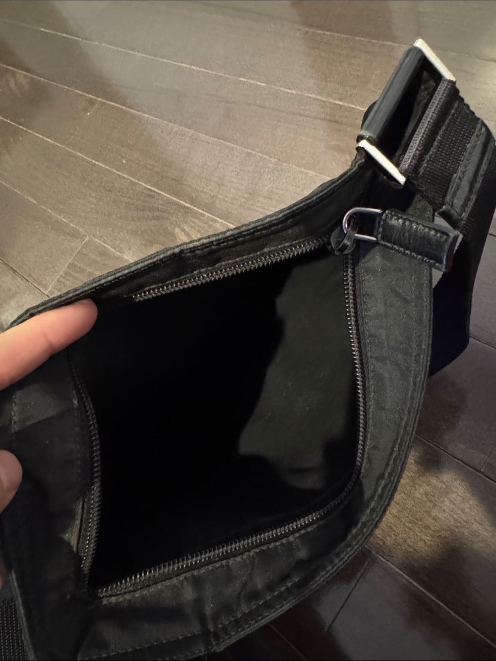 Prada Black Nylon Messenger Bag with Adjustable Strap - Picture 4 of 5